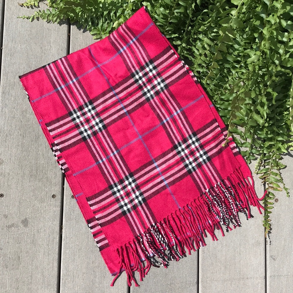 Pink Plaid Scarf Incredibly Soft